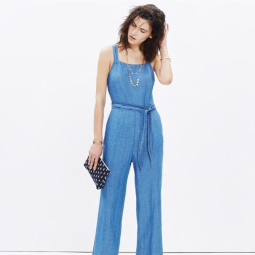 Madewell Muralist Crop Chambray Jumpsuit